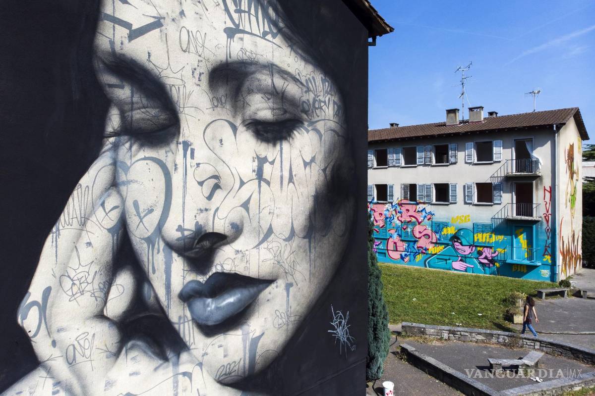 $!Mural en el distrito de Fontenette durante la novena edición de Pump Up The Jam, en Carouge, cerca de Ginebra, Suiza. EFE/EPA/Salvatore Di Nolfi