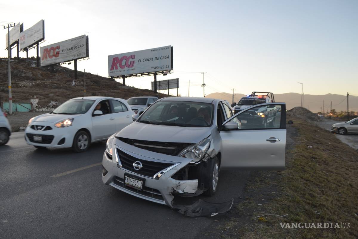 Participan 10 autos en cuatro accidentes en la carretera Saltillo-Monterrey