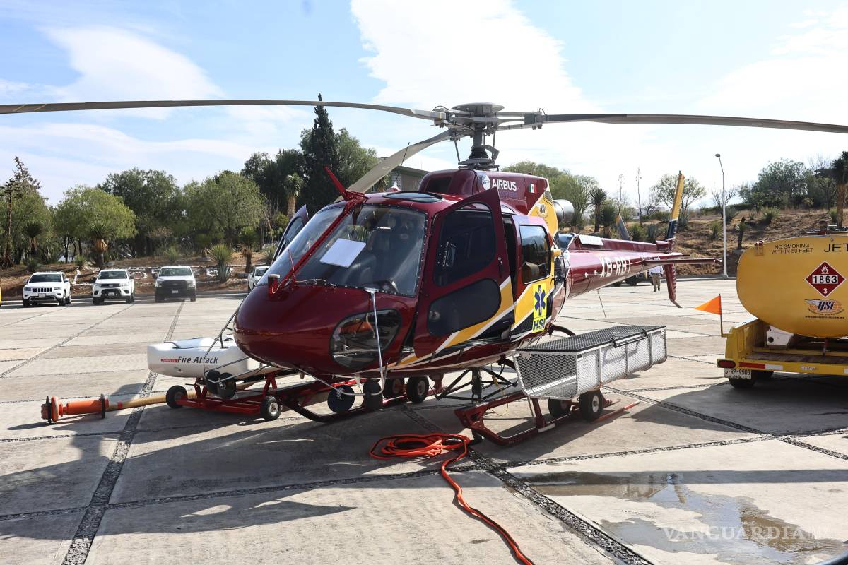 $!Para el combate aéreo de incendios se dispondrá de tres aeronaves, entre ellas un helicóptero Bell-212 con helibalde con capacidad de hasta 2 mil litros de agua.