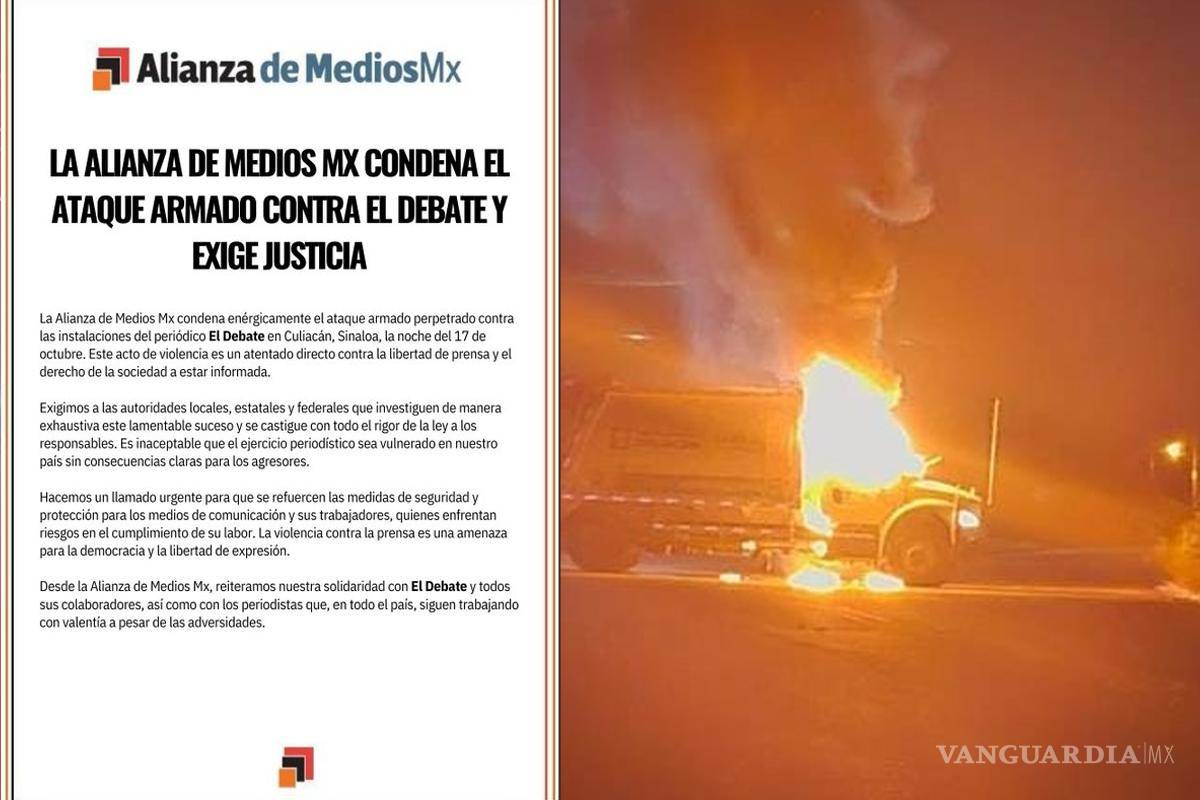 Alianza de Medios MX condena ataque contra El Debate en Culiacán