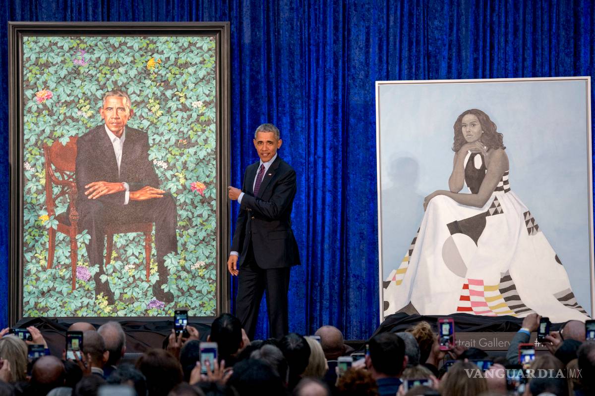 $!National Portrait Gallery ya exhibe los retratos de Barack y Michelle Obama