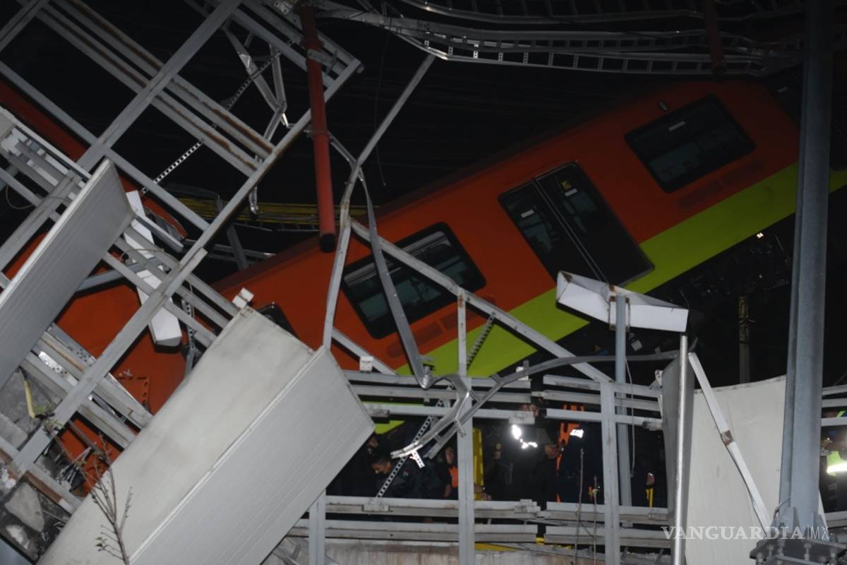 $!Imágenes del desplome en el metro en CDMX