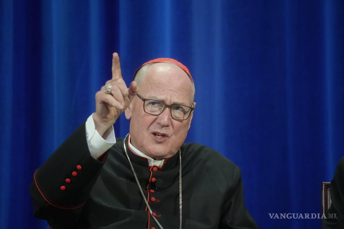 $!El cardenal estadounidense Timothy Dolan de Nueva York en la conferencia de prensa en el Pontificio Colegio Norteamericano en Roma.