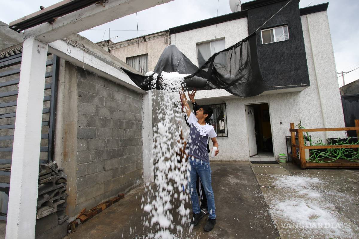 $!Las mejores imágenes de la granizada en Saltillo