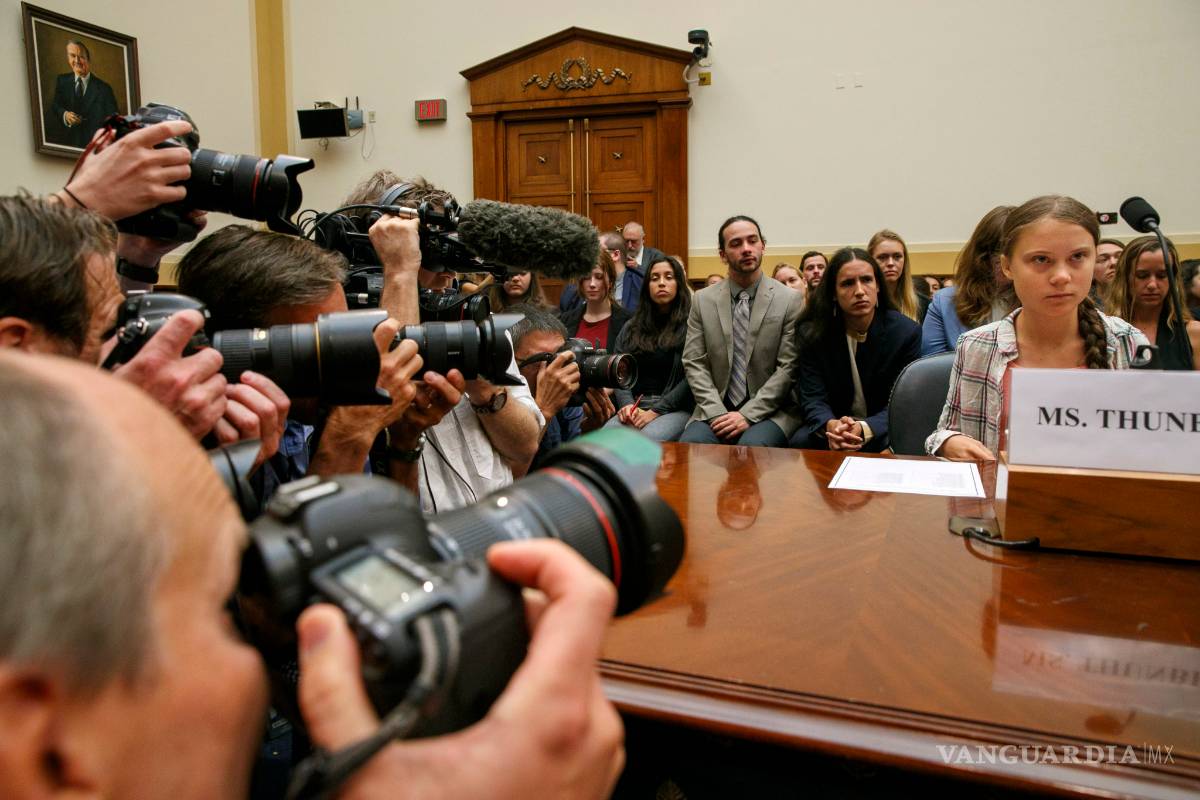 Greta Thunberg y activistas exigen al Congreso de EU a actuar por el planeta