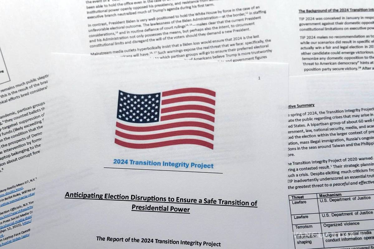 $!Esta fotografía del jueves 11 de julio de 2024 muestra un informe difundido por The Heritage Foundation.