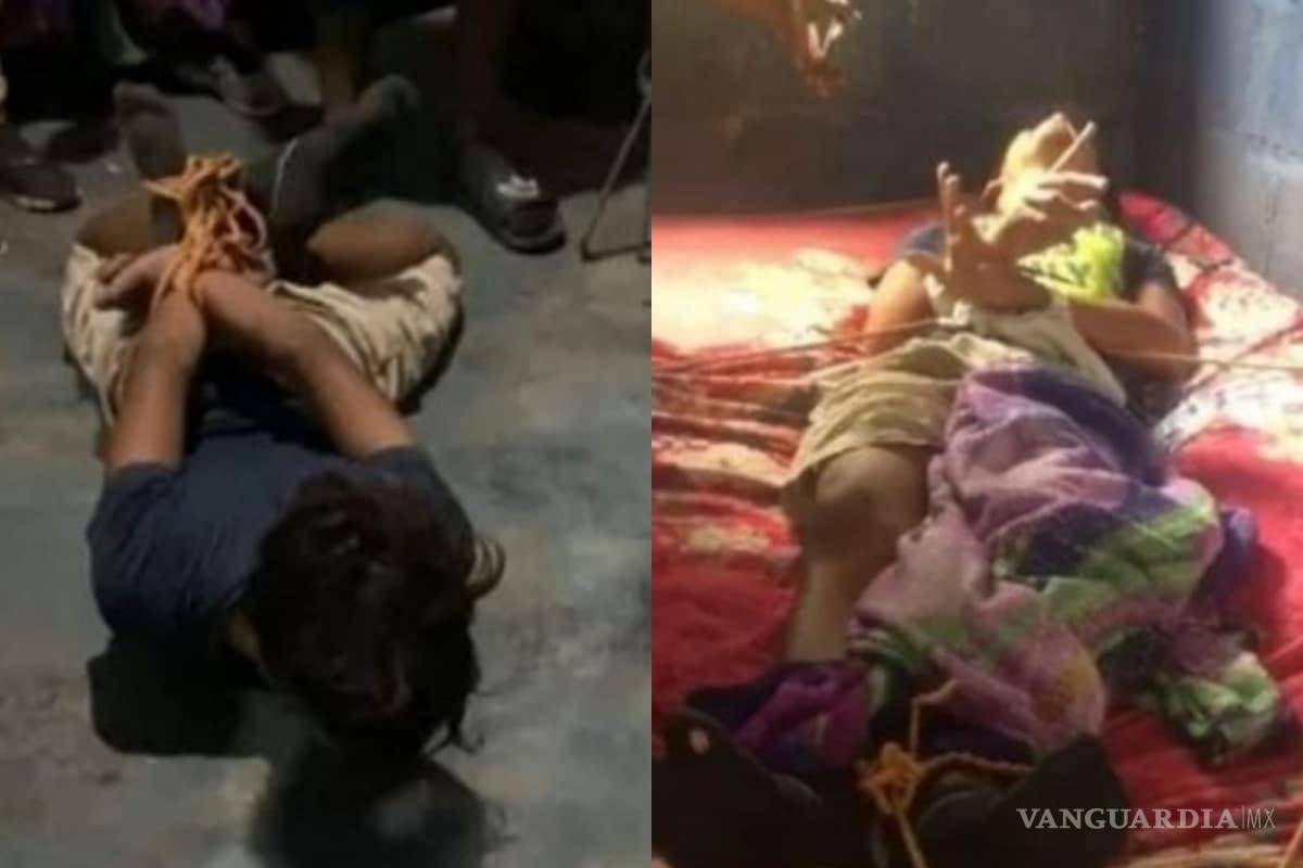 ¡Se le metió el chamuco!... amarran a adolescente ‘poseído’ por jugar Free Fire (video)