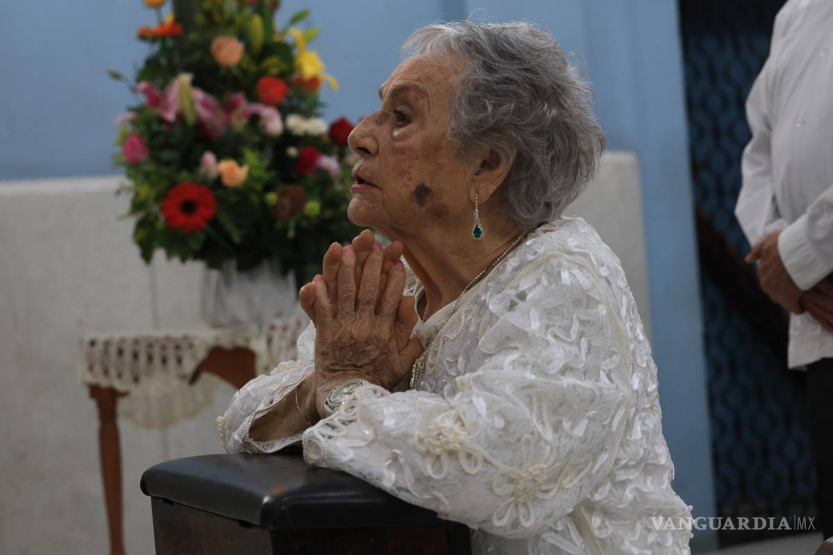 $!﻿La Tía Coco durante la homilía de la misa de acción de gracias por sus 100 años de vida.