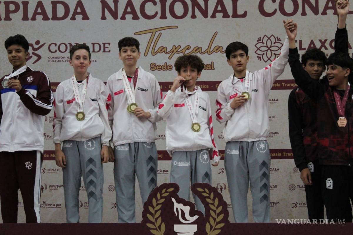 $!Rocco Arellano, Axel Fragoso, Noham Katam González y Manuel Hernández Chapa dieron a Coahuila el oro por equipos en la categoría Juvenil “A”.