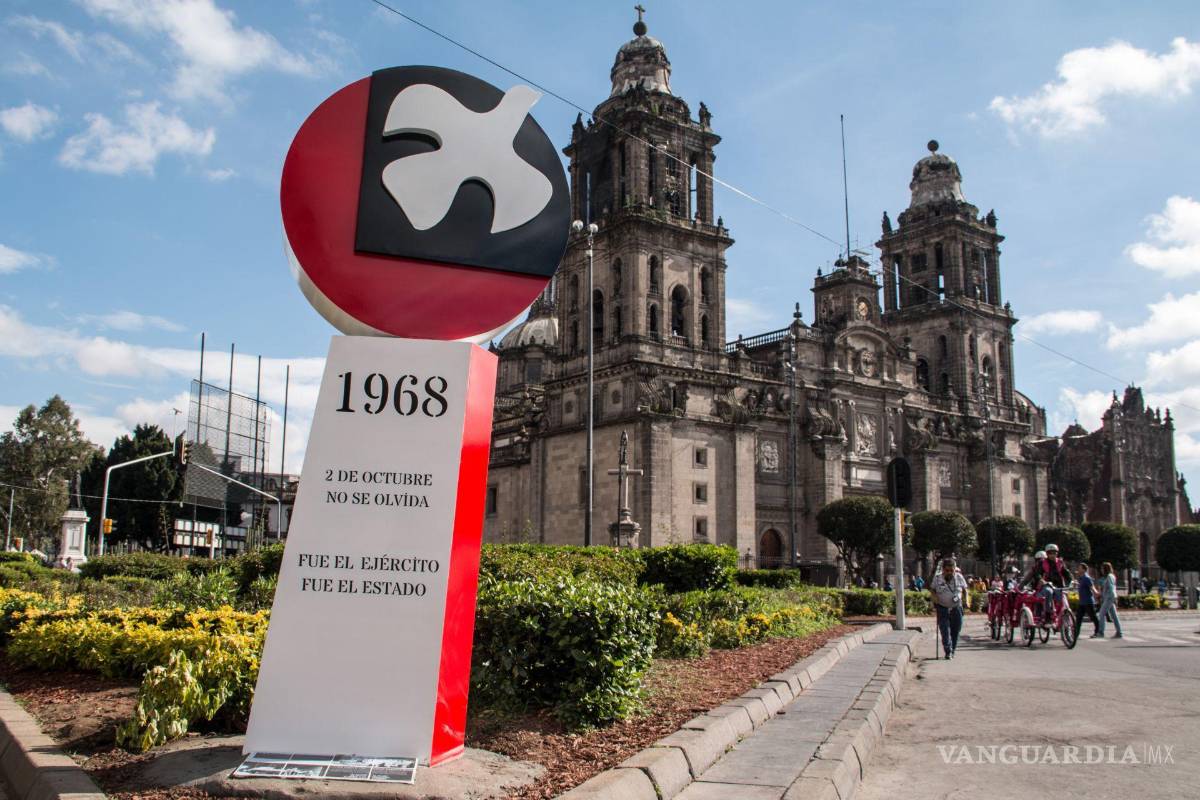 $!Antimonumento para conmemorar el movimiento estudiantil y social de 1968, ubicado frente a Zócalo Capitalino de la Ciudad.