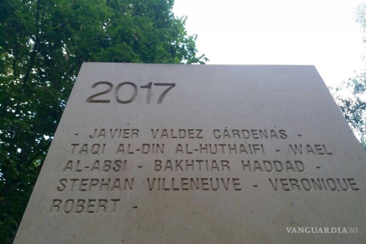 Incluyen a periodista Javier Valdez en memorial de Francia para corresponsales de guerra
