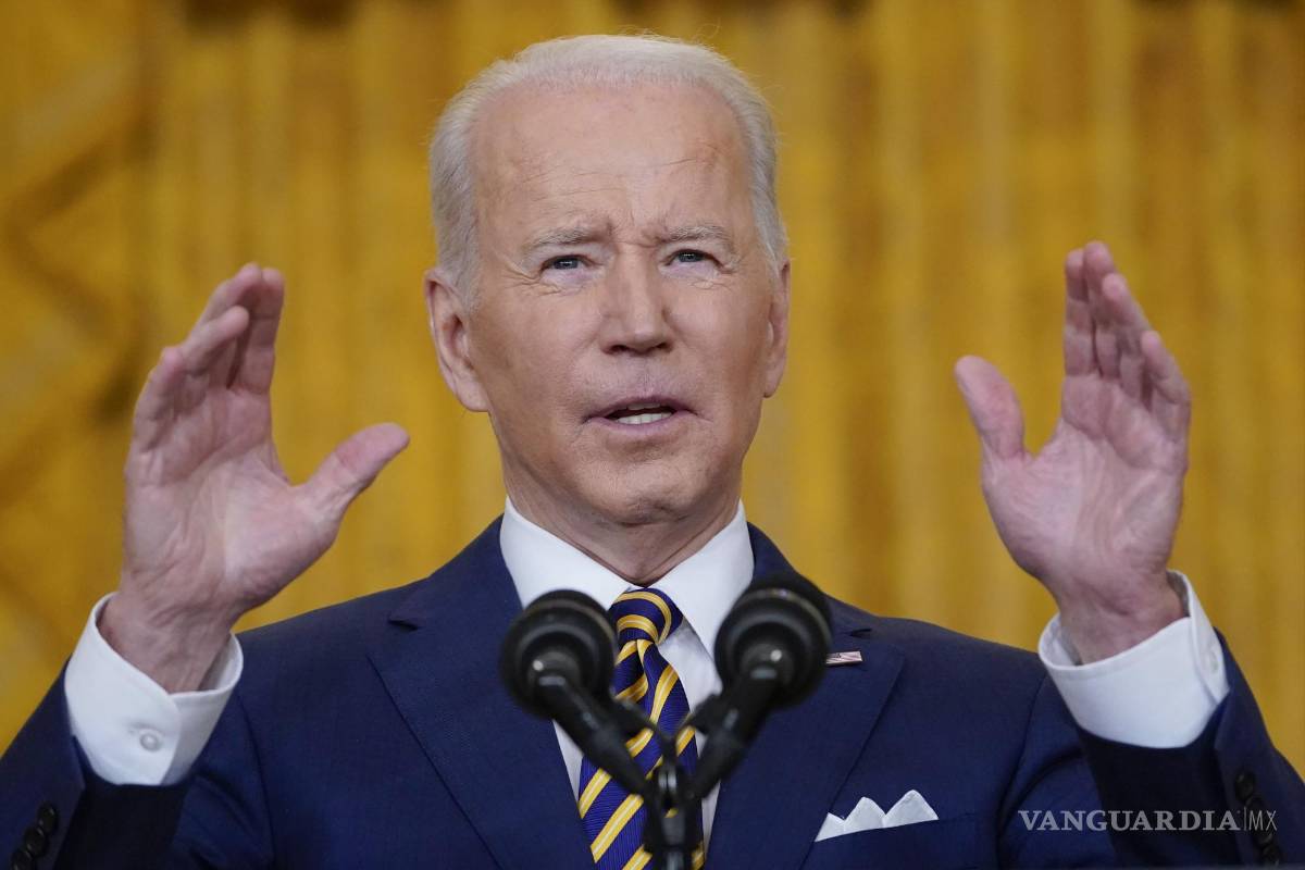 $!El presidente Joe Biden habla durante una conferencia de prensa en el Salón Este de la Casa Blanca en Washington. AP/Susan Walsh