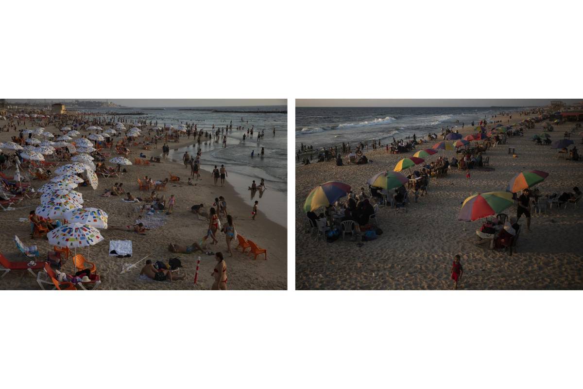 Playa del Mediterráneo, uno de los pocos espacios donde palestinos e israelitas pueden convivir sin muros