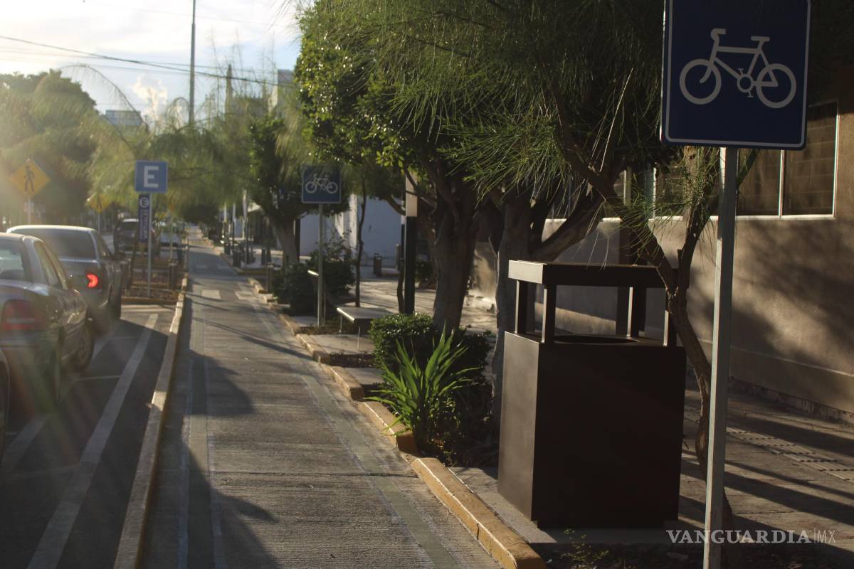 $!El corredor Matamoros en el Centro de Torreón fue lo último en infraestructura ciclista que se hizo, y representa apenas 400 metros lineales de ciclovía.