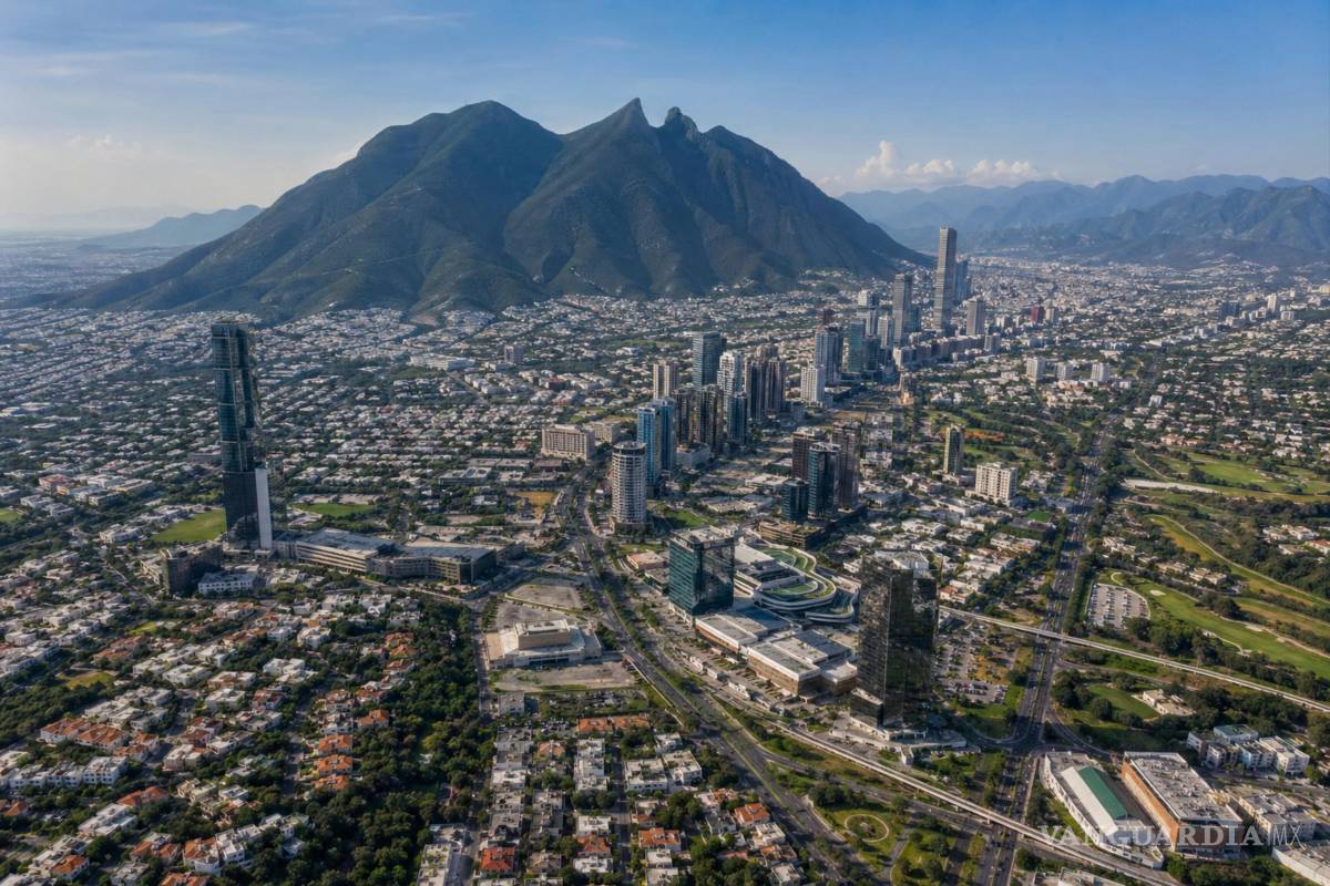$!Imagen realizada con inteligencia artificial de una vista aérea del municipio de San Pedro Garza García en Monterrey, Nuevo León.