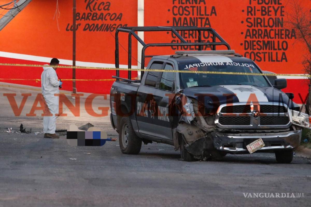 Mujer es arrollada por patrulla de Saltillo y muere