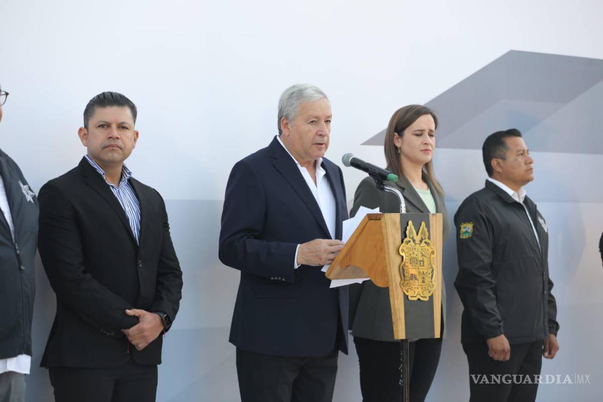 $!El alcalde José María Fraustro Siller destacó la importancia del compromiso ciudadano y el trabajo conjunto de las fuerzas de seguridad en Saltillo.
