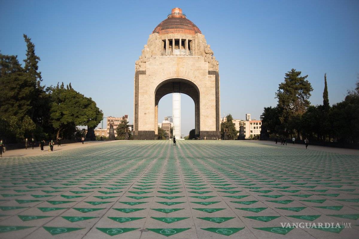 Monumento a la Revolución se viste de verde por el Día de Acción Global por un Aborto Legal (fotos)