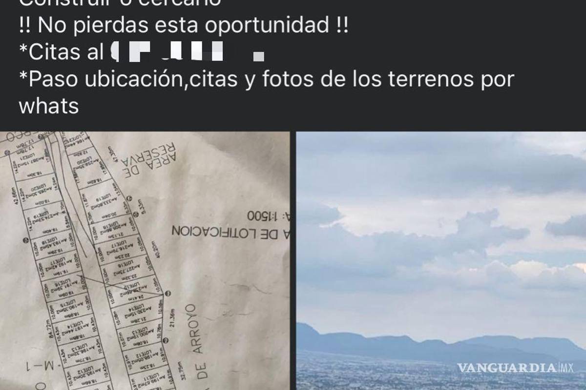 Saltillo: Propaec confirma denuncias por venta de lotes en área protegida