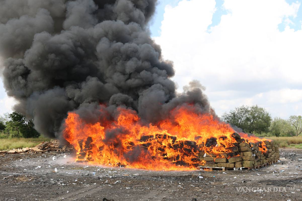 Incineran 20 toneladas de narcóticos en Baja California