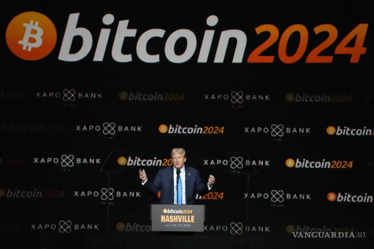 $!El entocescandidato presidencial republicano Donald Trump interviene en la Conferencia Bitcoin 2024 el sábado 27 de julio de 2024 en Nashville, Tennessee.