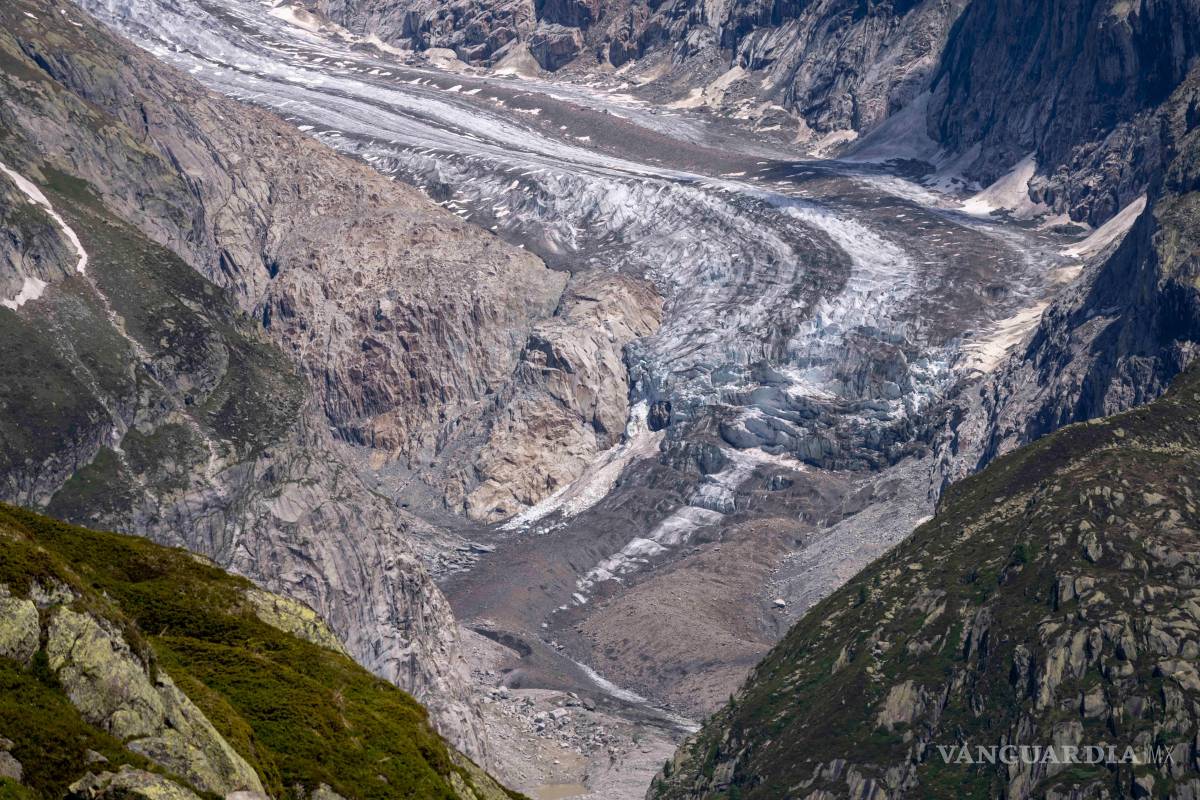 $!Vista general del glaciar Fiescher cerca de Fiesch, Suiza, 14 de junio de 2023.