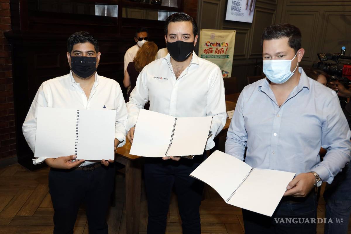 Entregan menús en braille a 6 restaurantes de Saltillo