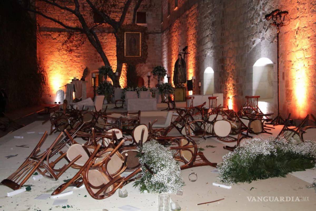 Irrumpen y destrozan maestros jardín donde se realizaría la boda de Elba Esther Gordillo en Oaxaca (video)