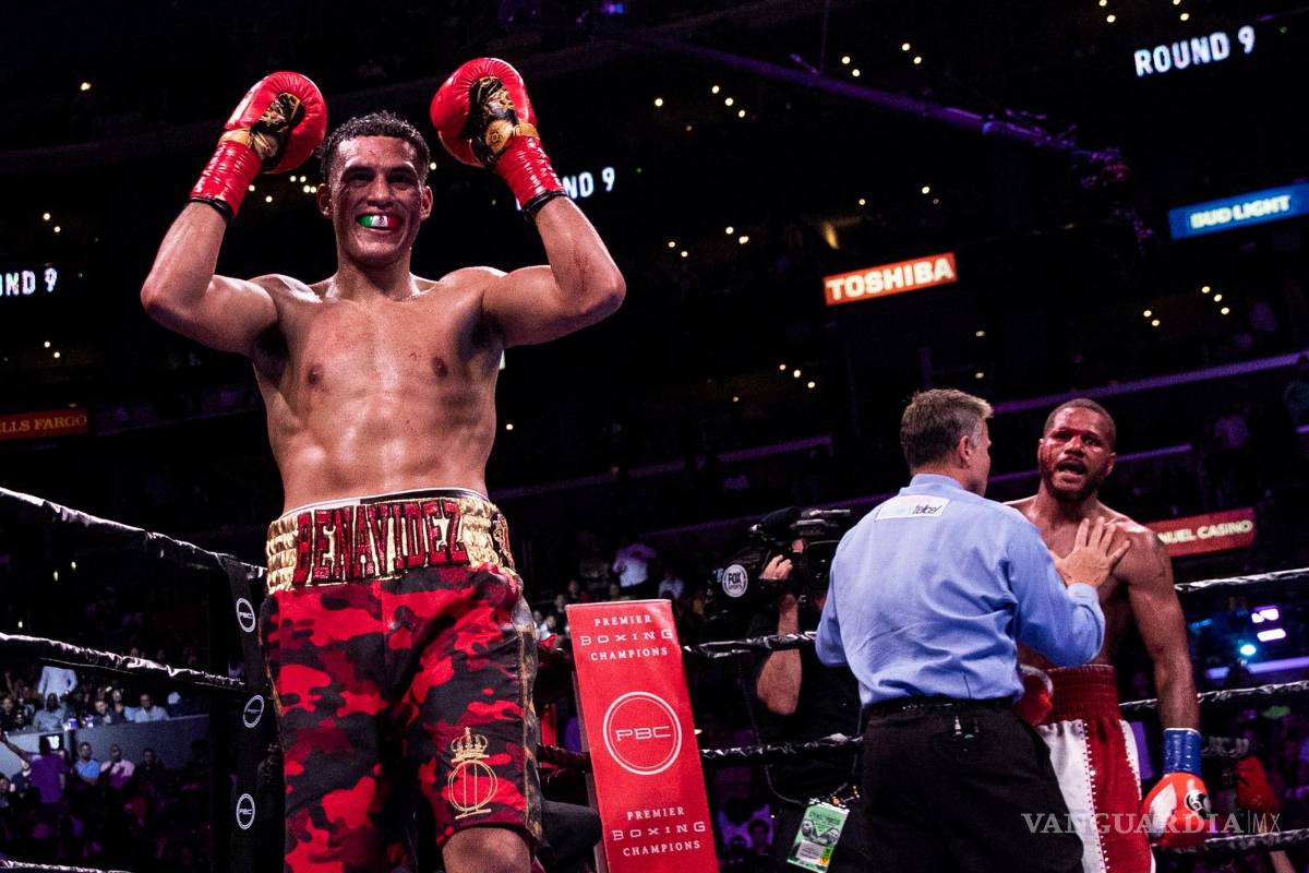 $!David Benavidez (izquierda) otro de los posibles rivales de Canelo en 2022. EFE/EPA/Etienne Laurent