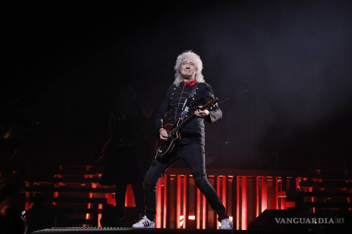 $!El músico Brian May durante el concierto de Queen &amp; Adam Labert el pasado 6 de julio en el Wizink Center de Madrid.