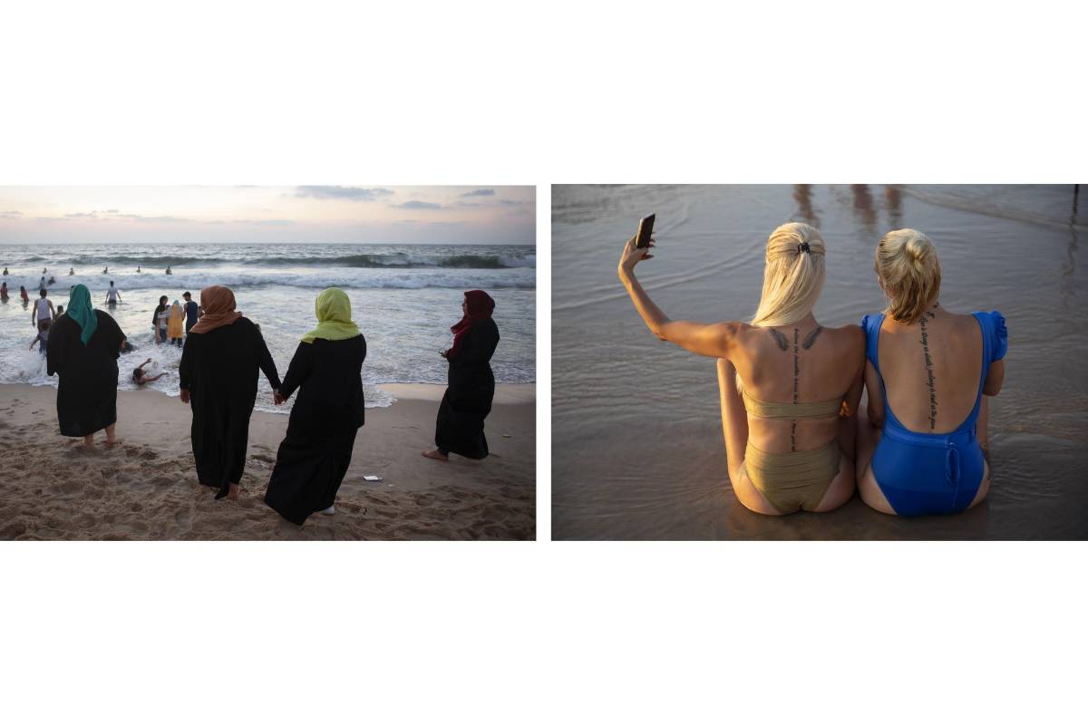 Playa del Mediterráneo, uno de los pocos espacios donde palestinos e israelitas pueden convivir sin muros