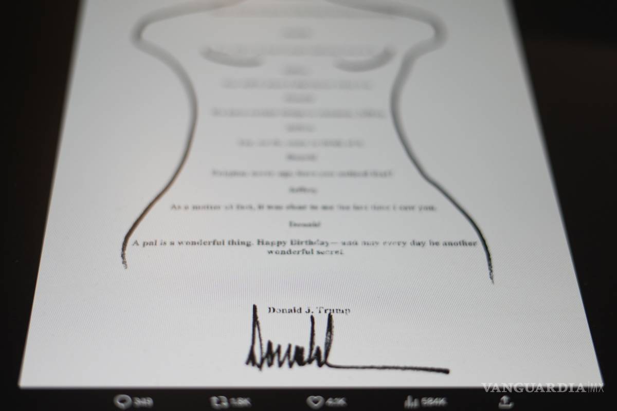 Confirma NYT que la firma de la carta de Trump a Epstein coincide con sus rúbricas en el mismo período