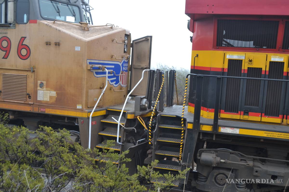 $!En Coahuila choque de trenes deja 4 lesionados