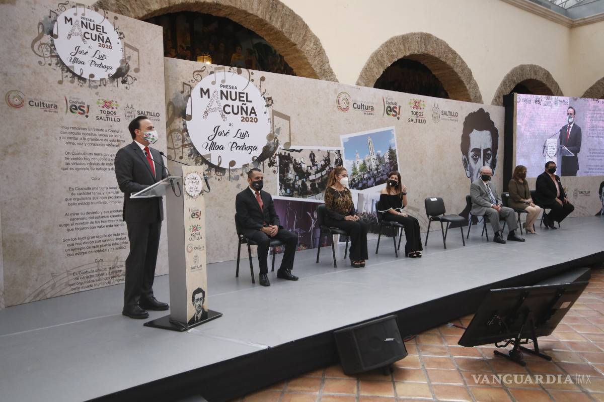 $!Reconocen a José Luis Ulloa, autor del Himno Coahuilense, con Presea Manuel Acuña