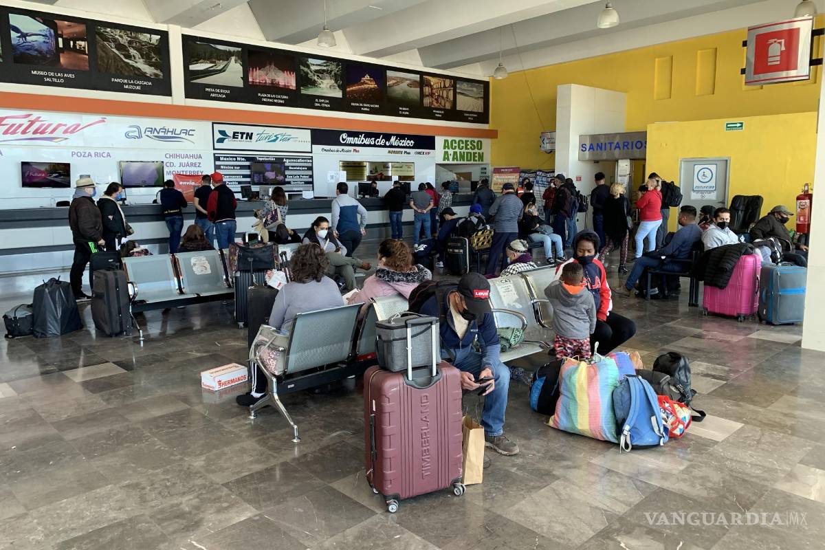 Aumentan viajes 65 por ciento por temporada navideña en Central de Autobuses de Saltillo