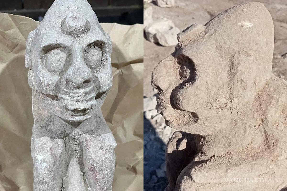 Encuentran terrorífica escultura de la muerte en obras del Tren Maya (fotos)