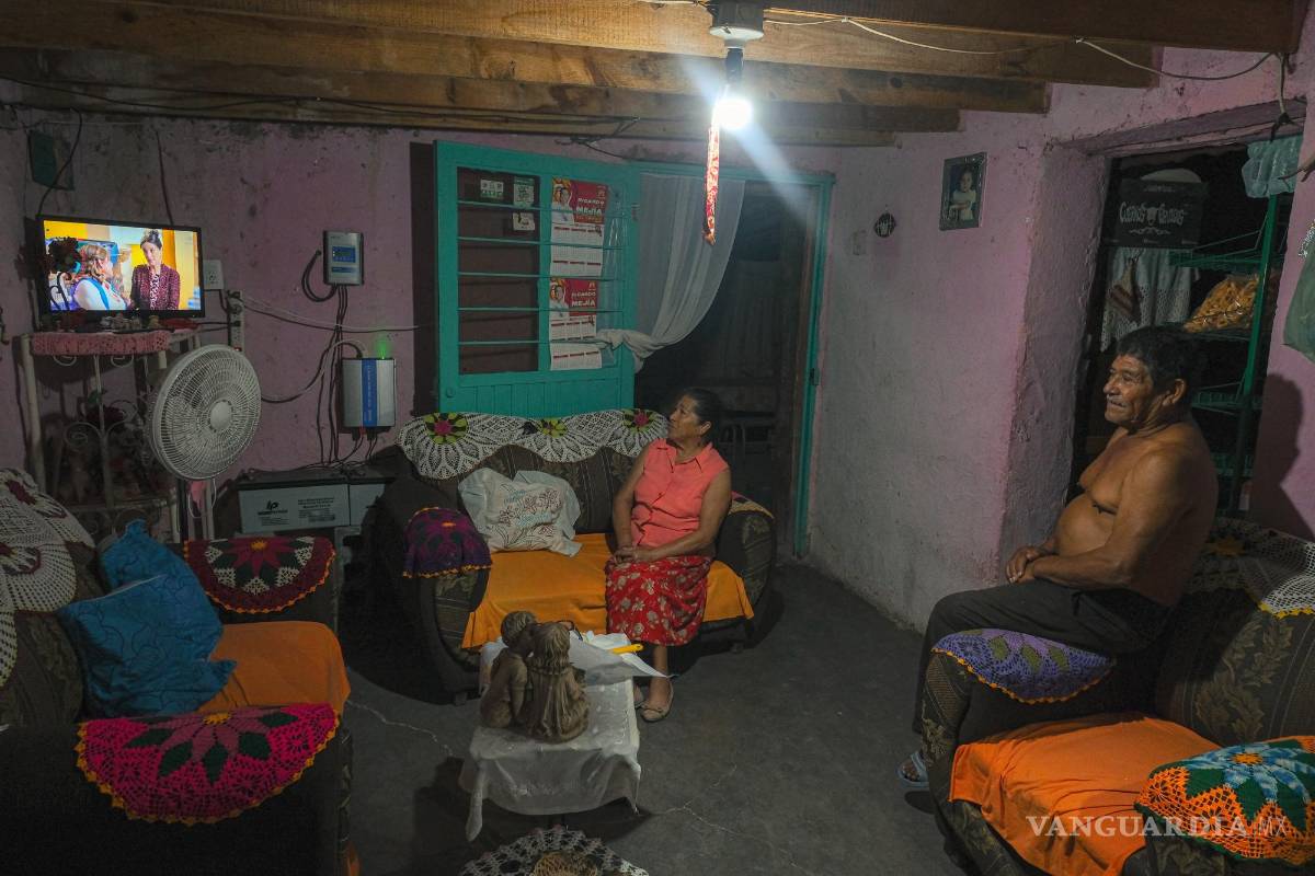 $!En el ejido Tuxtepec viven 15 familias que por años no tuvieron luz, hasta que gracias a un programa del gobierno pudieron ver en la oscuridad, ahora no dejan de ver las telenovelas.