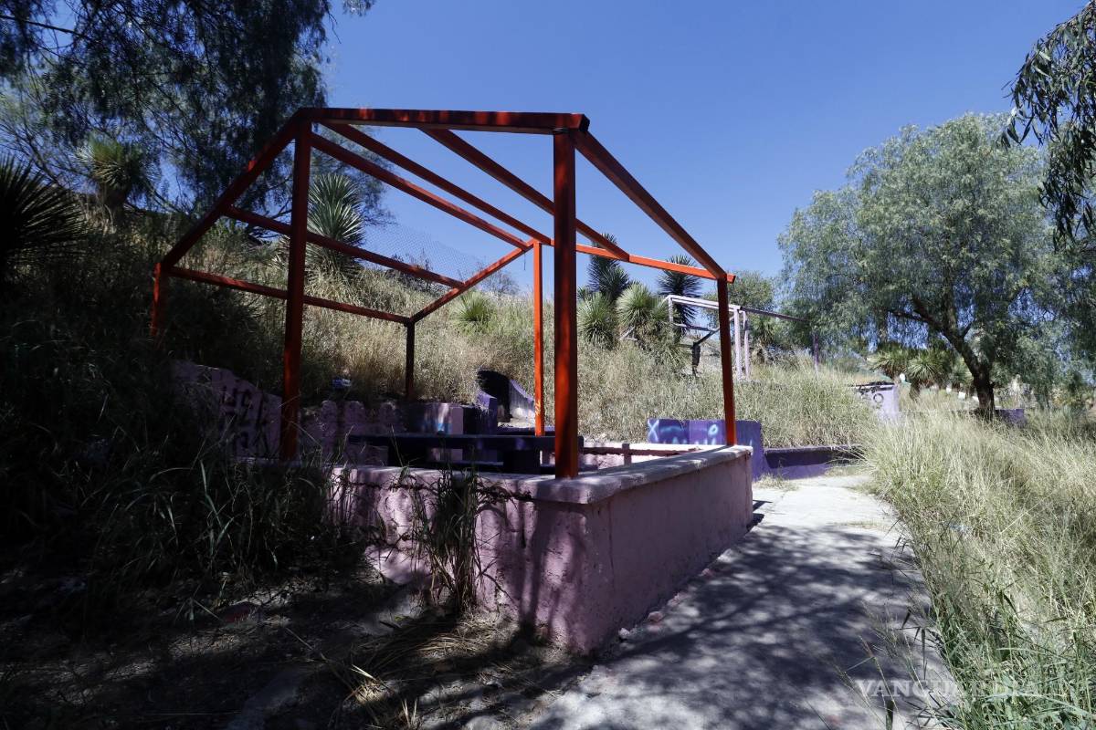 Parque ‘hundido’ de Saltillo, entre hierbas, basura y olvido