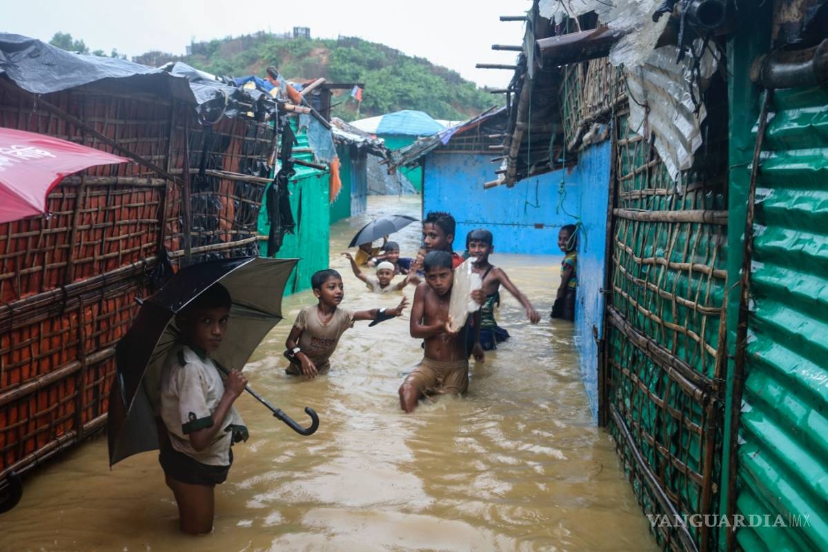 Inundaciones en Bangladesh dejan sin casa a refugiados rohinya
