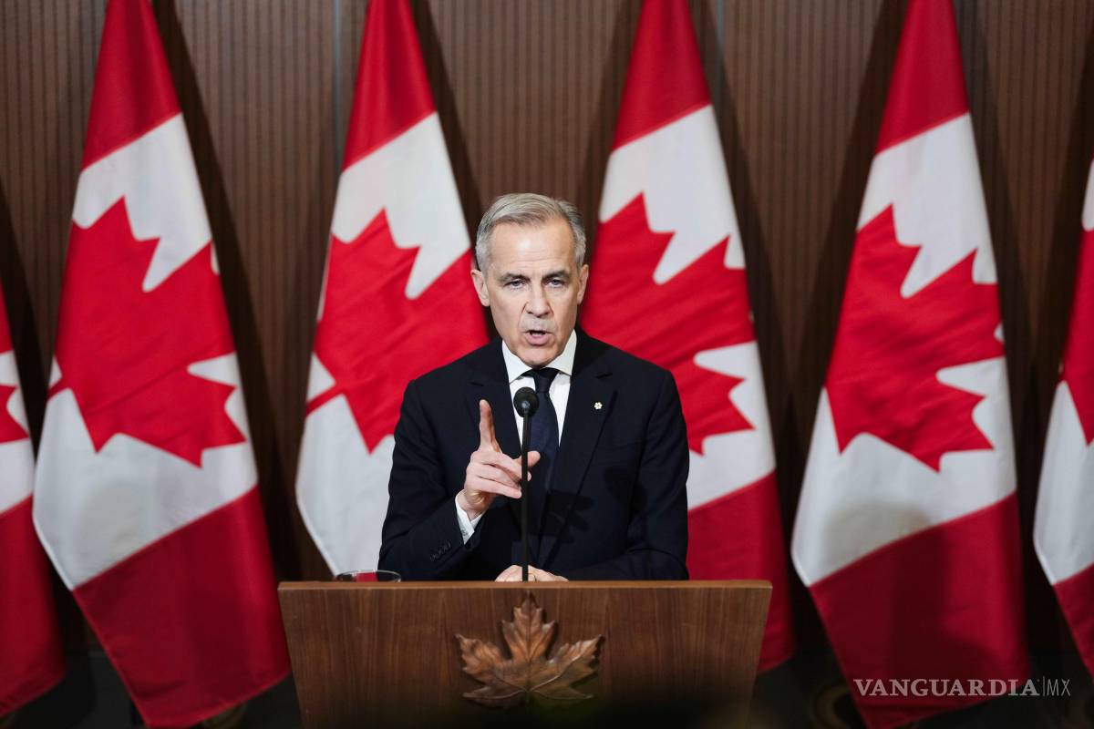 $!El primer ministro canadiense, Mark Carney, habla durante una conferencia de prensa sobre aranceles en Parliament Hill, en Ottawa.