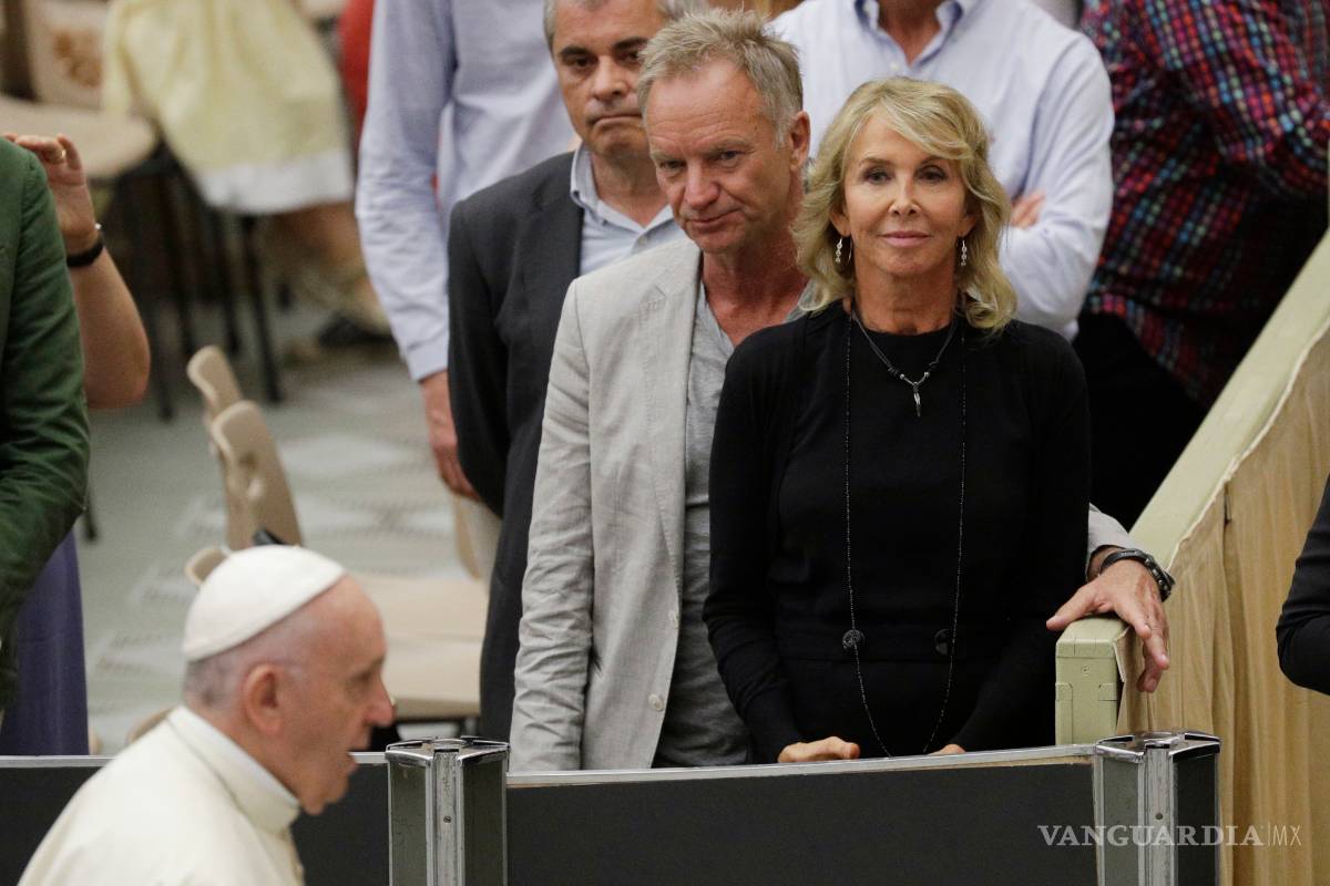 $!Recibe el papa Francisco a Sting y a su mujer Trudie Styler en el Vaticano
