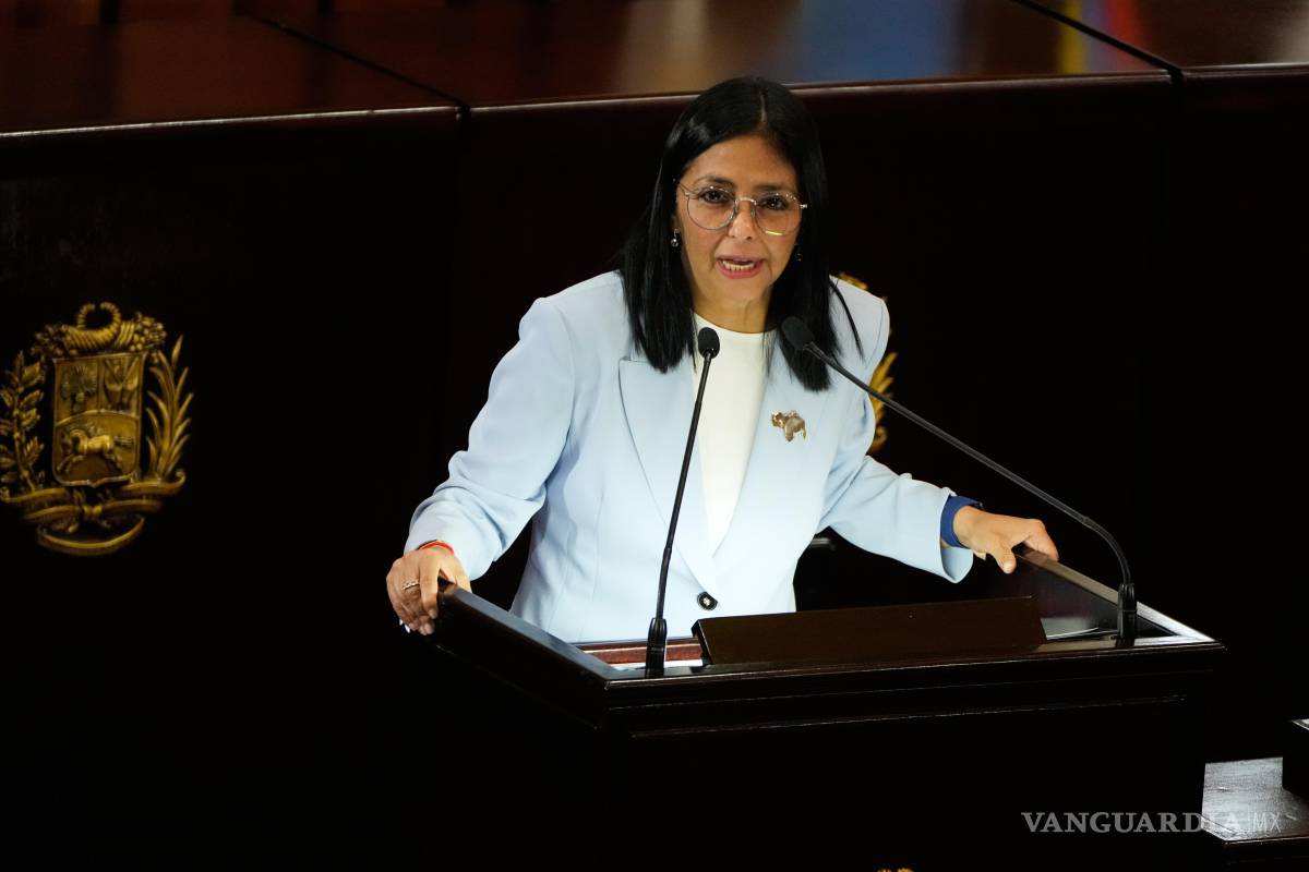 $!La presidenta encargada de Venezuela, Delcy Rodríguez, en la ceremonia de apertura del nuevo año judicial en el Tribunal Supremo de Justicia en Caracas.