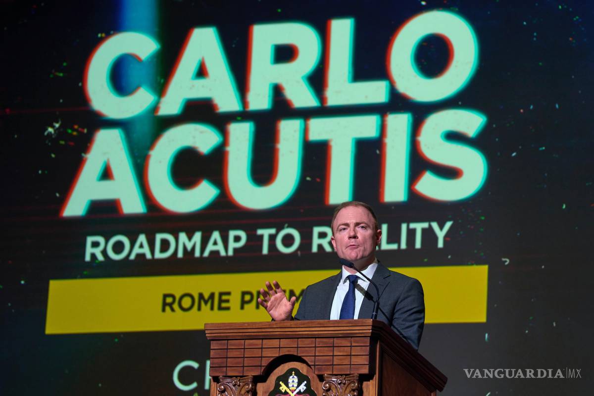 $!El director Tim Moriarty durante la proyección de su película “Carlo Acutis, un camino hacia la realidad” en el Colegio Pontificio Norteamericano de Roma.