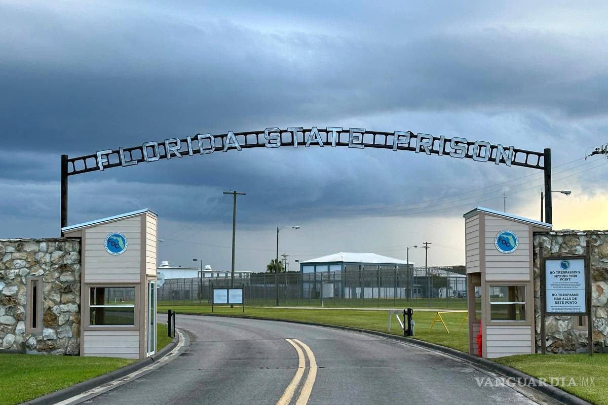 $!La entrada a la prisión estatal de Florida en Starke, Florida.