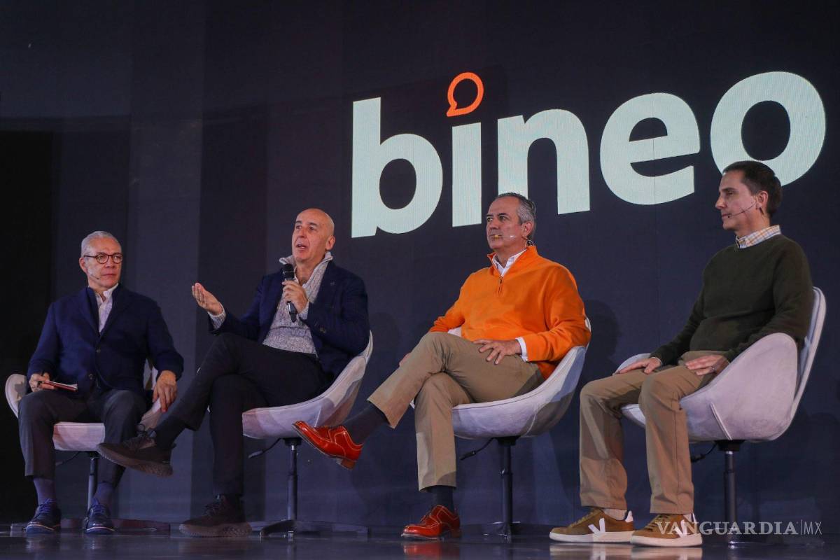 $!Fernando Solís Cámara, comunicación social de Banorte; Marcos Ramírez Miguel, Director General de Banorte; Francisco Martha, encargado del desarrollo de Bineo.