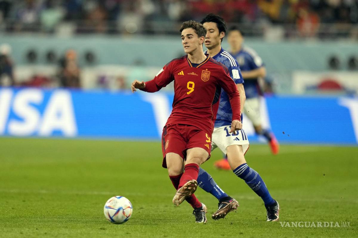 $!Gavi, de España, durante el partido ante Japón.