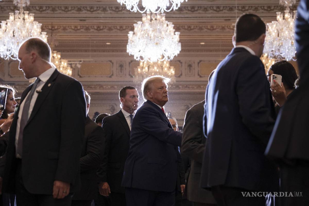 $!El expresidente Donald Trump en un evento en el que pronunció comentarios después de su comparecencia en Nueva York en Mar-a-Lago Club en Palm Beach.