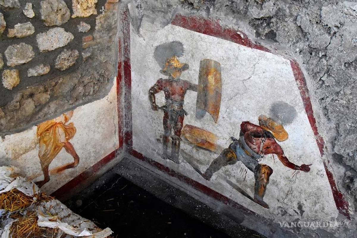 Una cruenta lucha entre dos gladiadores, último fresco hallado en Pompeya