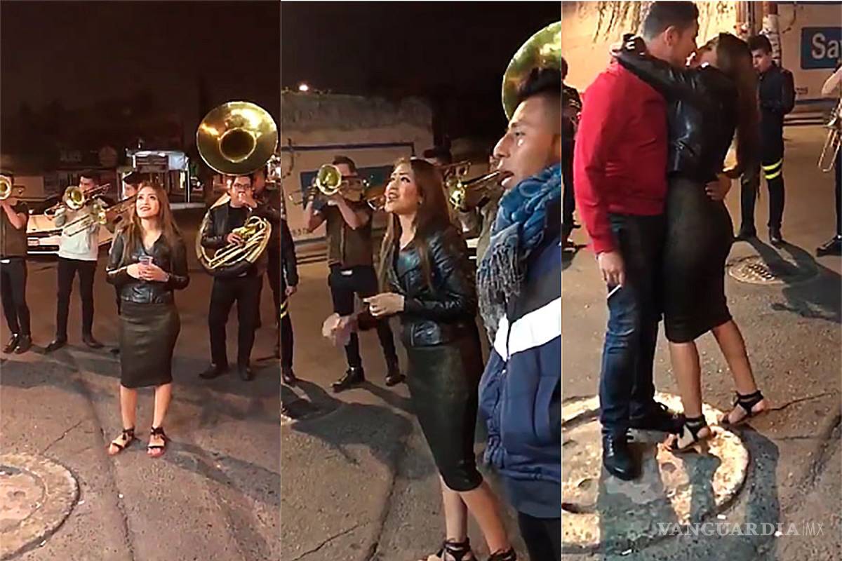 Ella sí es mujer alfa, le llevó serenata a su amado en plena borrachera (video)