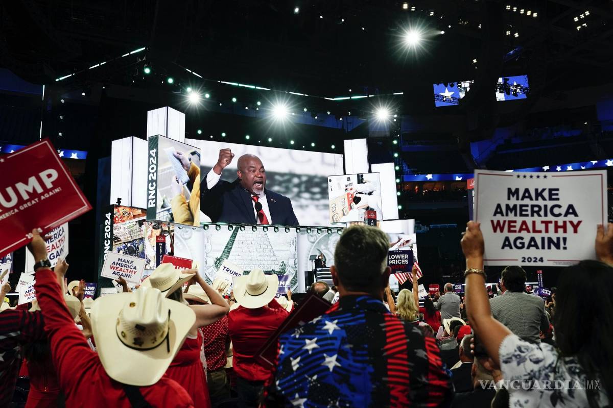 $!El Vicegobernador Mark Robinson de Carolina del Norte en la Convención Nacional Republicana. Robinson es uno de los republicanos negros prominentes.